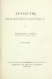 Tapa de Ästhetik des reinen Gefühls