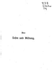 Tapa de Über Lesen und Bildung: Umschau und Ratschläge