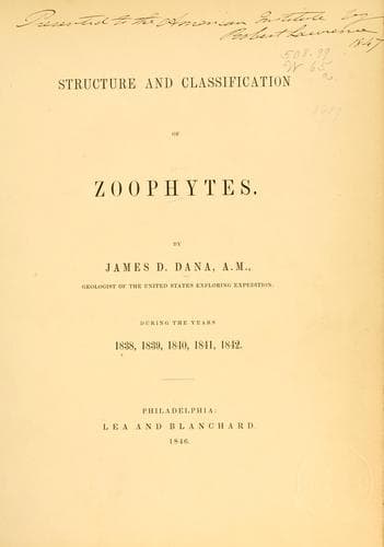 Tapa de Structure and classification of zoophytes