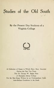 Tapa de Studies of the old South