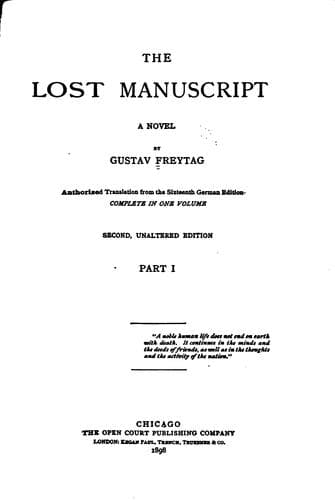 Tapa de The Lost Manuscript: A Novel