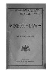 Tapa de Manual of the School Law of New Brunswick