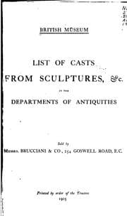 Tapa de List of Casts from Sculptures, &c. in the Departments of Antiquities