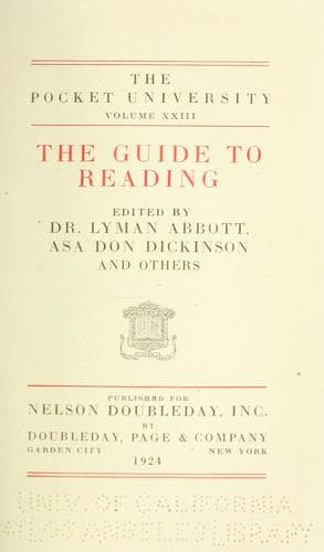 Tapa de The guide to reading