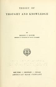 Tapa de Theory of thought and knowledge