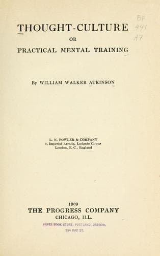 Tapa de Thought-culture; or, Practical mental training