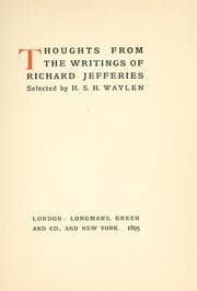 Tapa de Thoughts from the writings of Richard Jefferies