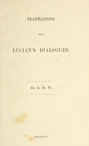Tapa de Translations from Lucian's dialogues