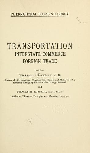 Tapa de Transportation, interstate commerce, foreign trade