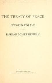 Tapa de The treaty of peace between Finland and the Russian soviet republic