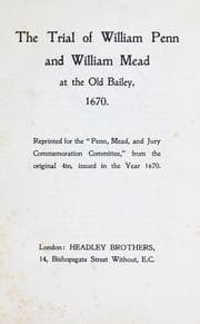 Tapa de The trial of William Penn and William Mead