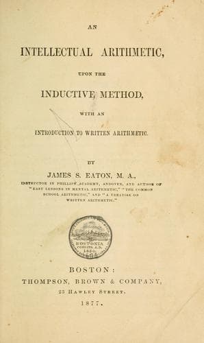 Tapa de An intellectual arithmetic, upon the inductive method