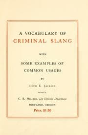 Tapa de A vocabulary of criminal slang, with some examples of common usages