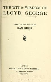 Tapa de The wit and wisdom of Lloyd George