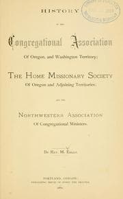 Tapa de History of the Congregational Association of Oregon, and Washington territory