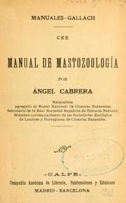 Tapa de Manual de mastozoología