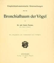 Tapa de Vergleichend-anatomische Untersuchungen über den Bronchialbaum der Vögel