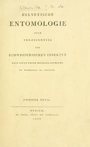 Tapa de Helvetische Entomologie, oder, Verzeichniss der schweizerischen Insekten nach einer neuen Methode geordnet