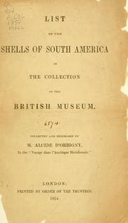 Tapa de List of the shells of South America in the collection of the British Museum