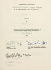 Tapa de The existing condition of rehabilitation investment tax credit buildings in selected municipalities of New Jersey