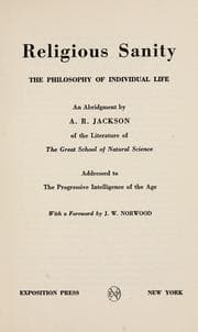Tapa de Religious sanity, the philosophy of individual life