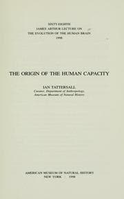 Tapa de The origin of the human capacity