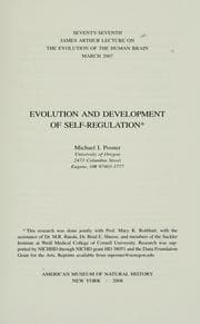 Tapa de Evolution and development of self-regulation