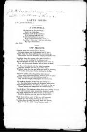 Tapa de Later poems
