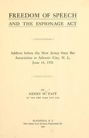 Tapa de Freedom of speech and the espionage act