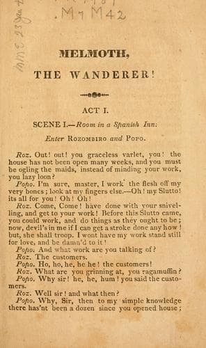 Tapa de Melmoth, the Wanderer!