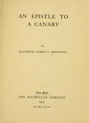 Tapa de An epistle to a canary