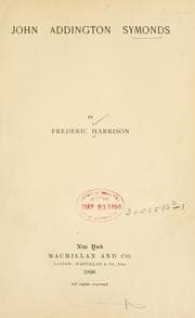 Tapa de John Addington Symonds