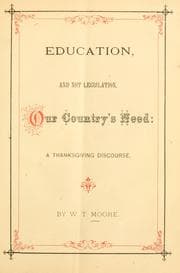Tapa de Education, and not legislation, our country's need
