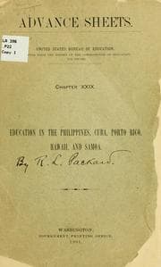 Tapa de Education in the Philippines, Cuba, Porto Rico, Hawaii, and Samoa