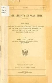 Tapa de Civil liberty in war time