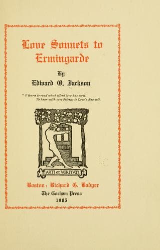 Tapa de Love sonnets to Ermingarde