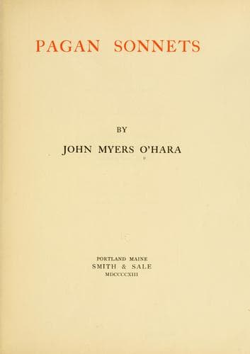 Tapa de Pagan sonnets