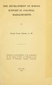 Tapa de The development of school support in colonial Massachusetts