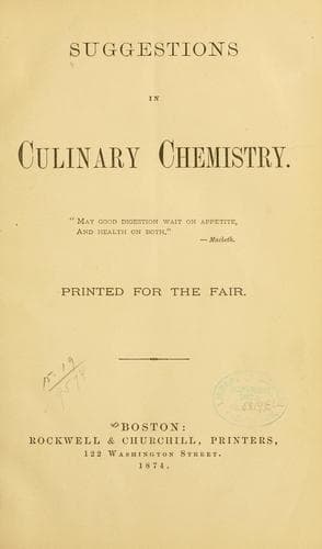 Tapa de Suggestions in culinary chemistry ...