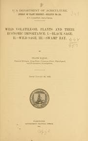 Tapa de Wild volatile-oil plants and their economic importance: I.--black sage: II.--wild sage