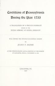 Tapa de Conditions of Pennsylvania during the year 1755