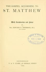 Tapa de The gospel according to St. Matthew