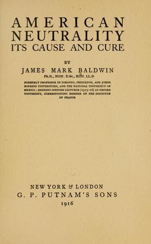 Tapa de American neutrality, its cause and cure