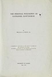 Tapa de The personal philosophy of Nathaniel Hawthorne ..
