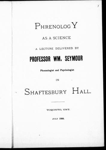 Tapa de Phrenology as a science