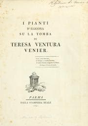 Tapa de I pianti d'Elicona su la tomba di Teresa Ventura Venier