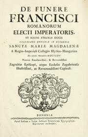 Tapa de De funere Francisci Romanorum electi Imperatoris et Magni Etruriae Ducis
