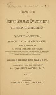 Tapa de Reports of the United German Evangelical Luthern congregations in North America, especially in Pennsylvania