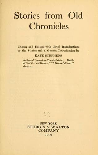 Tapa de Stories from old chronicles