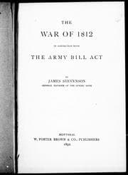 Tapa de The War of 1812, in connection with the Army Bill Act